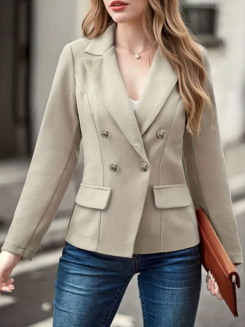 Primadon Damenblazer Vicky Damen Blazer | Eleganter Doppelbrustblazer in Grau, Hochwertiges Material
