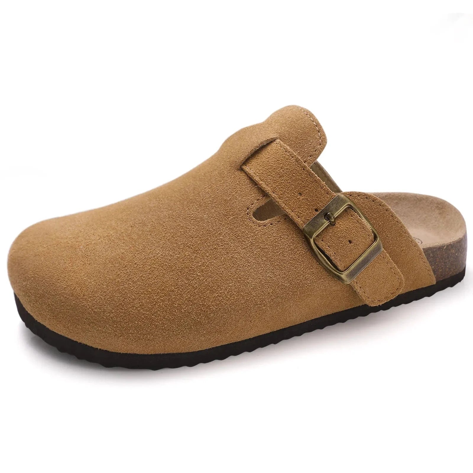 Primadon Damenclogs Braun ohne Riemen / 36 Livia elegante Clogs für Damen Wildleder