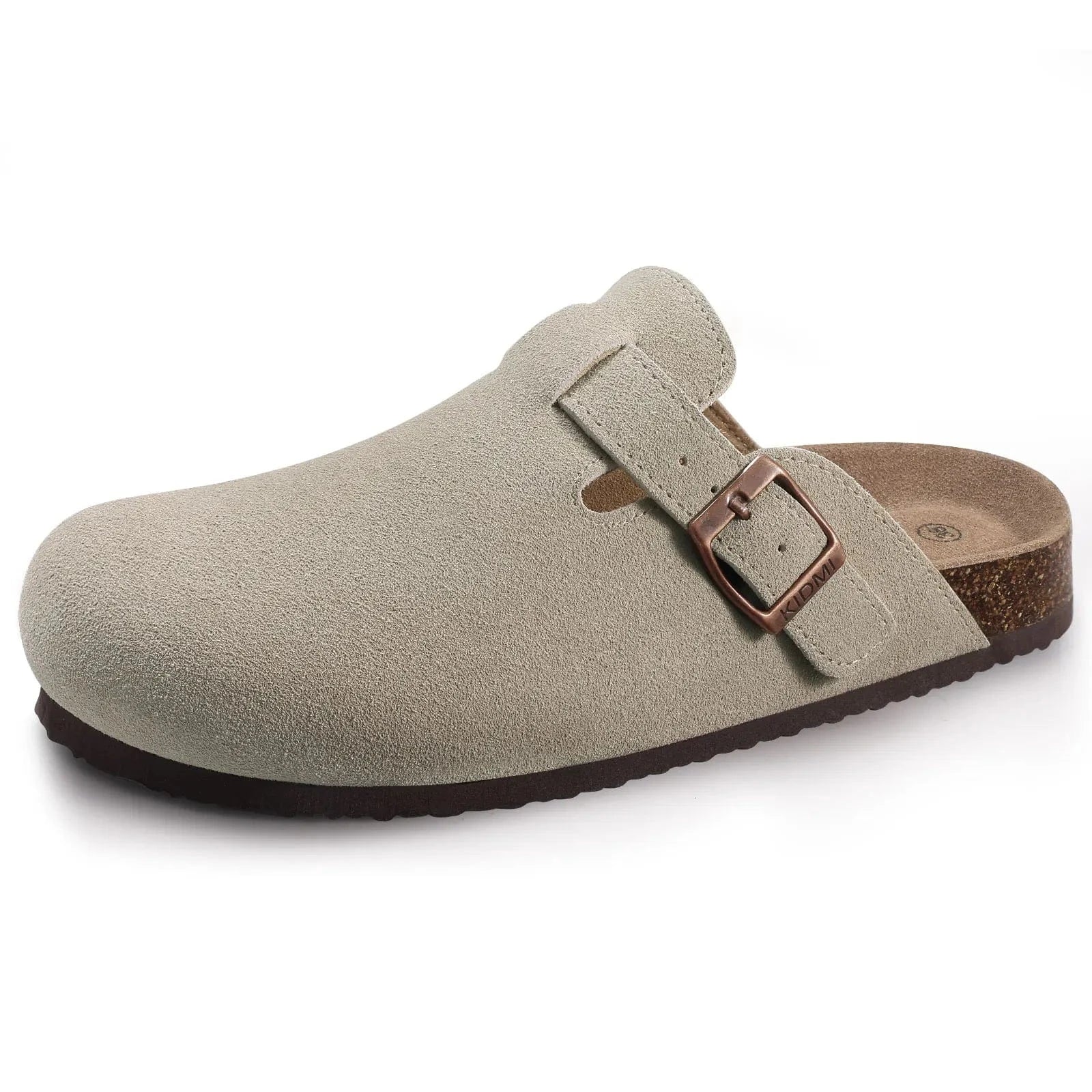 Primadon Damenclogs Grau ohne Riemen / 36 Livia elegante Clogs für Damen Wildleder