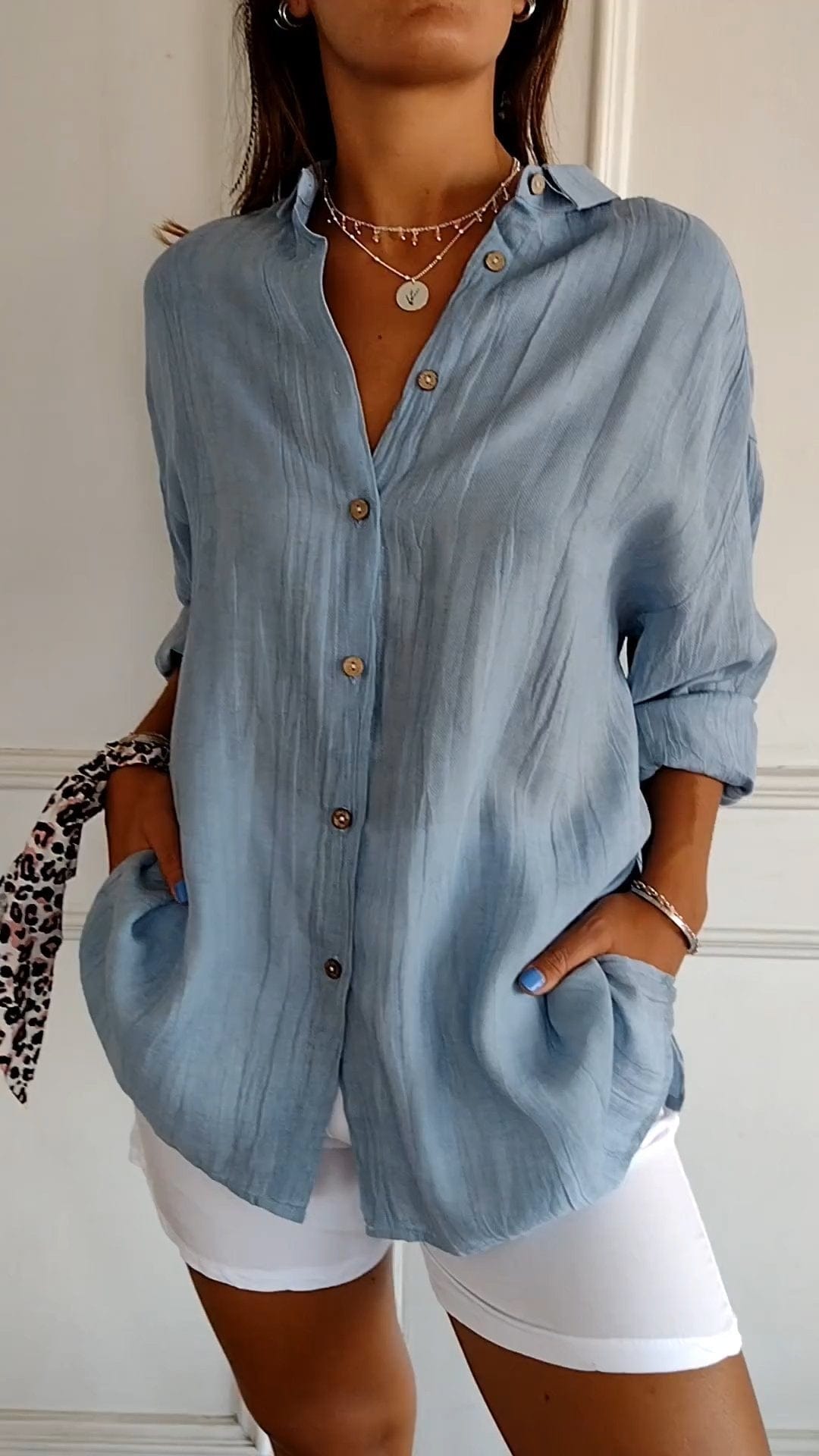 Primadon Damenhemden Blau / S Sola | elegantes Button-Down-Hemd für Damen sommer