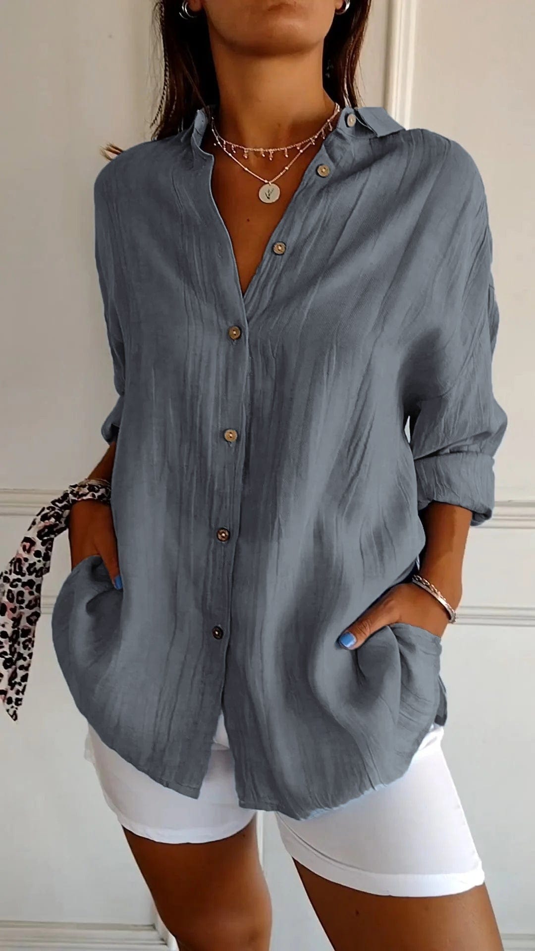 Primadon Damenhemden Grau / S Sola | elegantes Button-Down-Hemd für Damen sommer