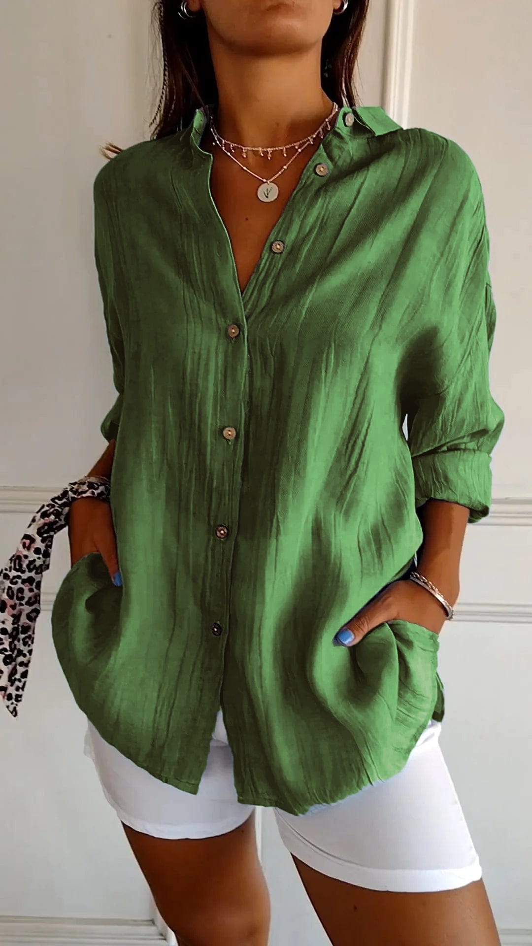 Primadon Damenhemden Grün / S Sola | elegantes Button-Down-Hemd für Damen sommer