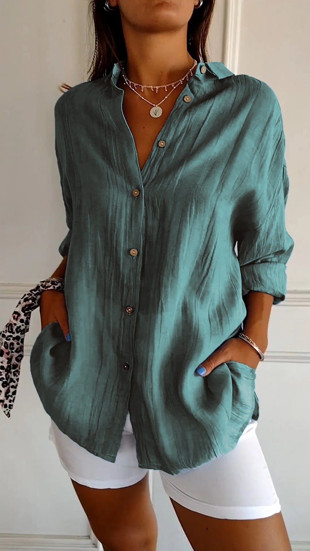 Primadon Damenhemden Ozean Grün / S Sola | elegantes Button-Down-Hemd für Damen sommer