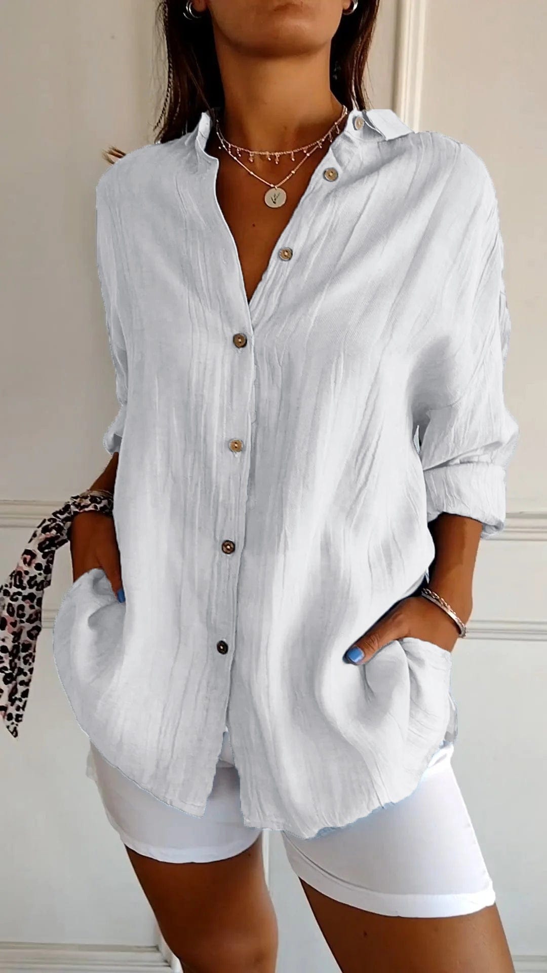 Primadon Damenhemden Weiß / S Sola | elegantes Button-Down-Hemd für Damen sommer