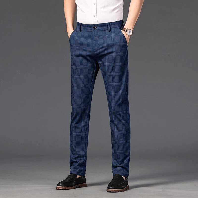 Primadon Damenhosen Blau / 30 Carl | Elegante Stoffhose für Herren leicht atmungsaktiv