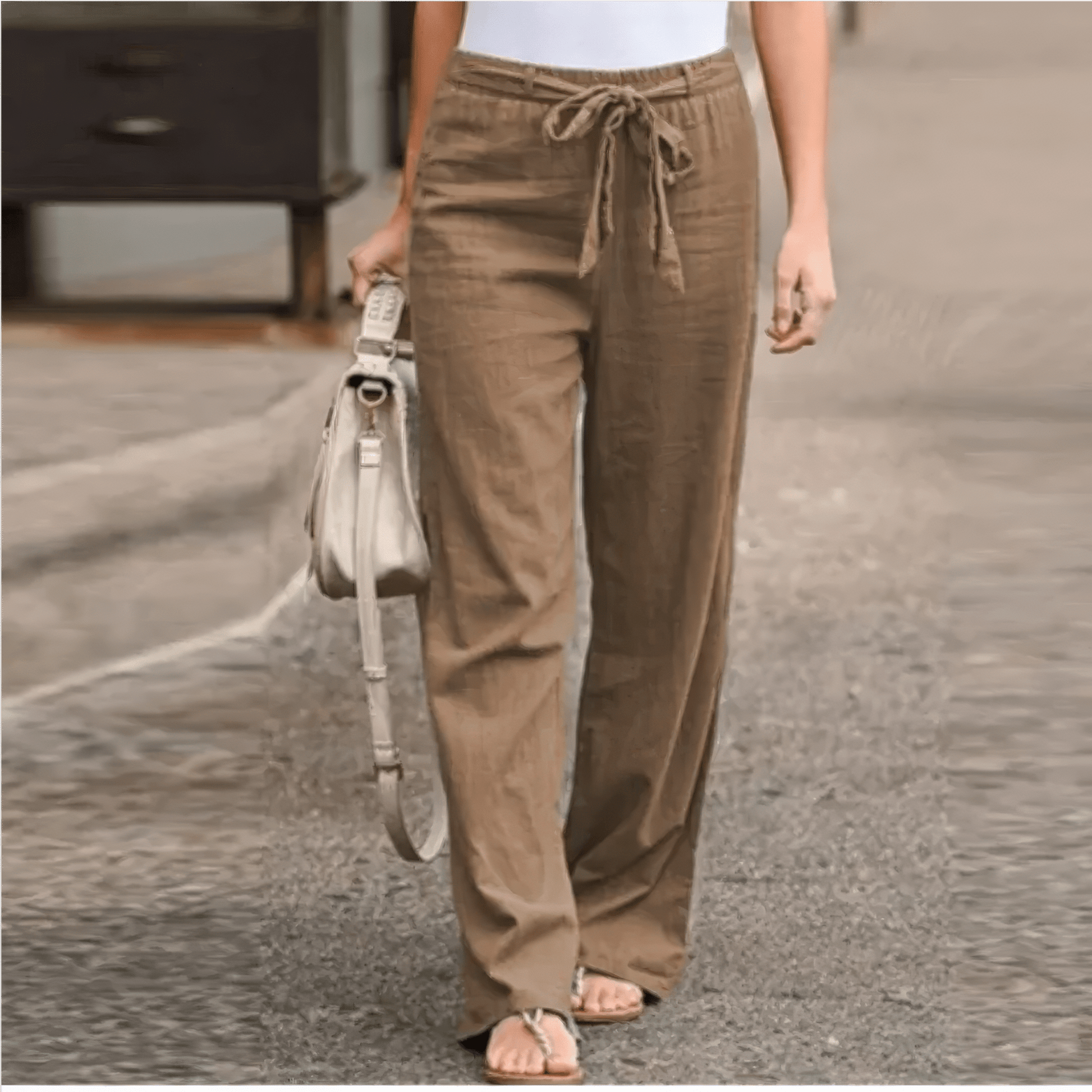 Primadon Damenhosen Braun / S Lila | elegante Hose für Damen mit Gürtel