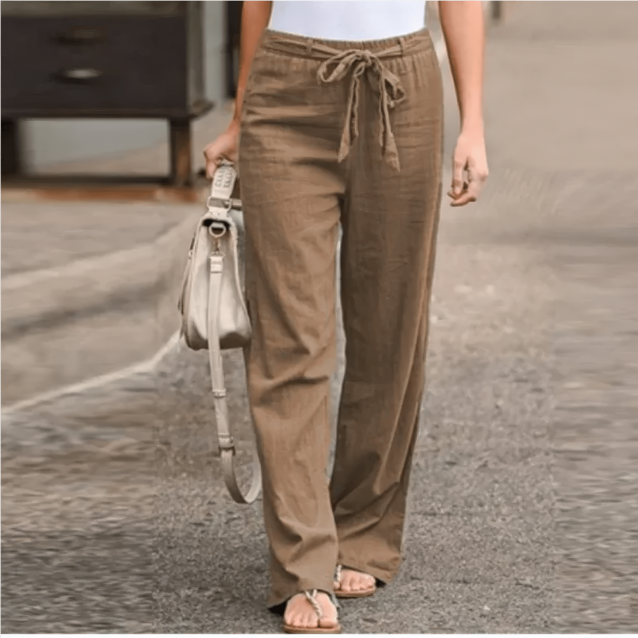 Primadon Damenhosen Braun / S Lila | elegante Hose für Damen mit Gürtel