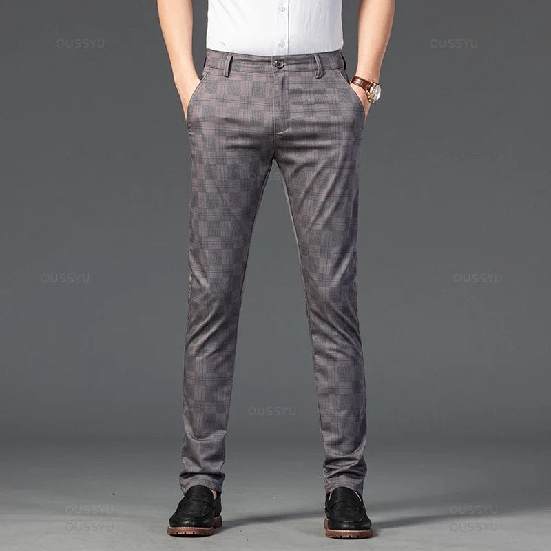 Primadon Damenhosen Grau / 30 Carl | Elegante Stoffhose für Herren leicht atmungsaktiv