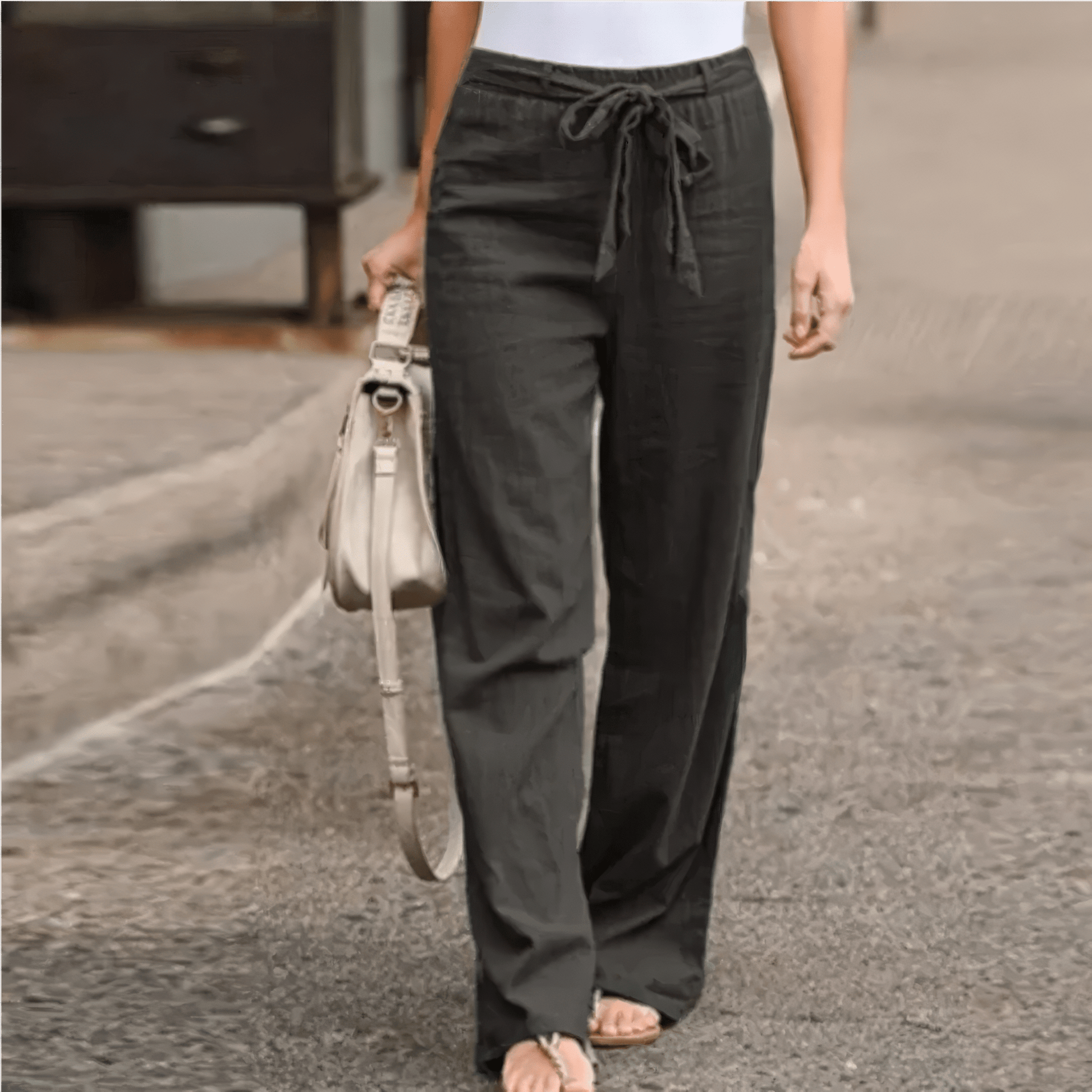 Primadon Damenhosen Grau / S Lila | elegante Hose für Damen mit Gürtel