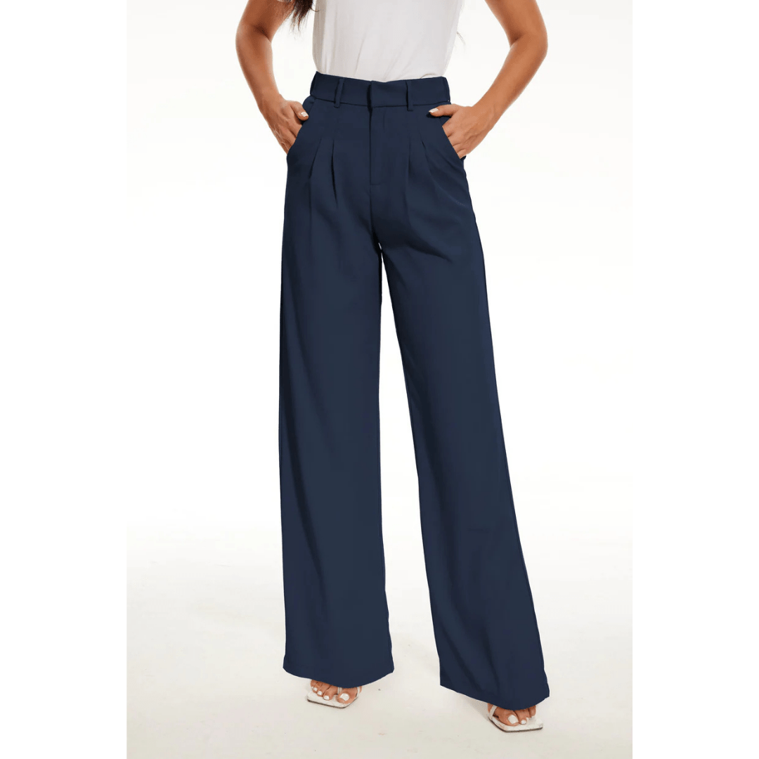 Primadon Damenhosen Marineblau / XS Malia | elegante Weithose für Damen Sommer