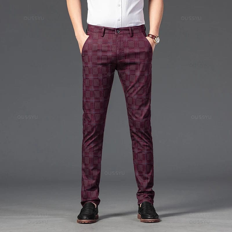 Primadon Damenhosen Rot / 30 Carl | Elegante Stoffhose für Herren leicht atmungsaktiv