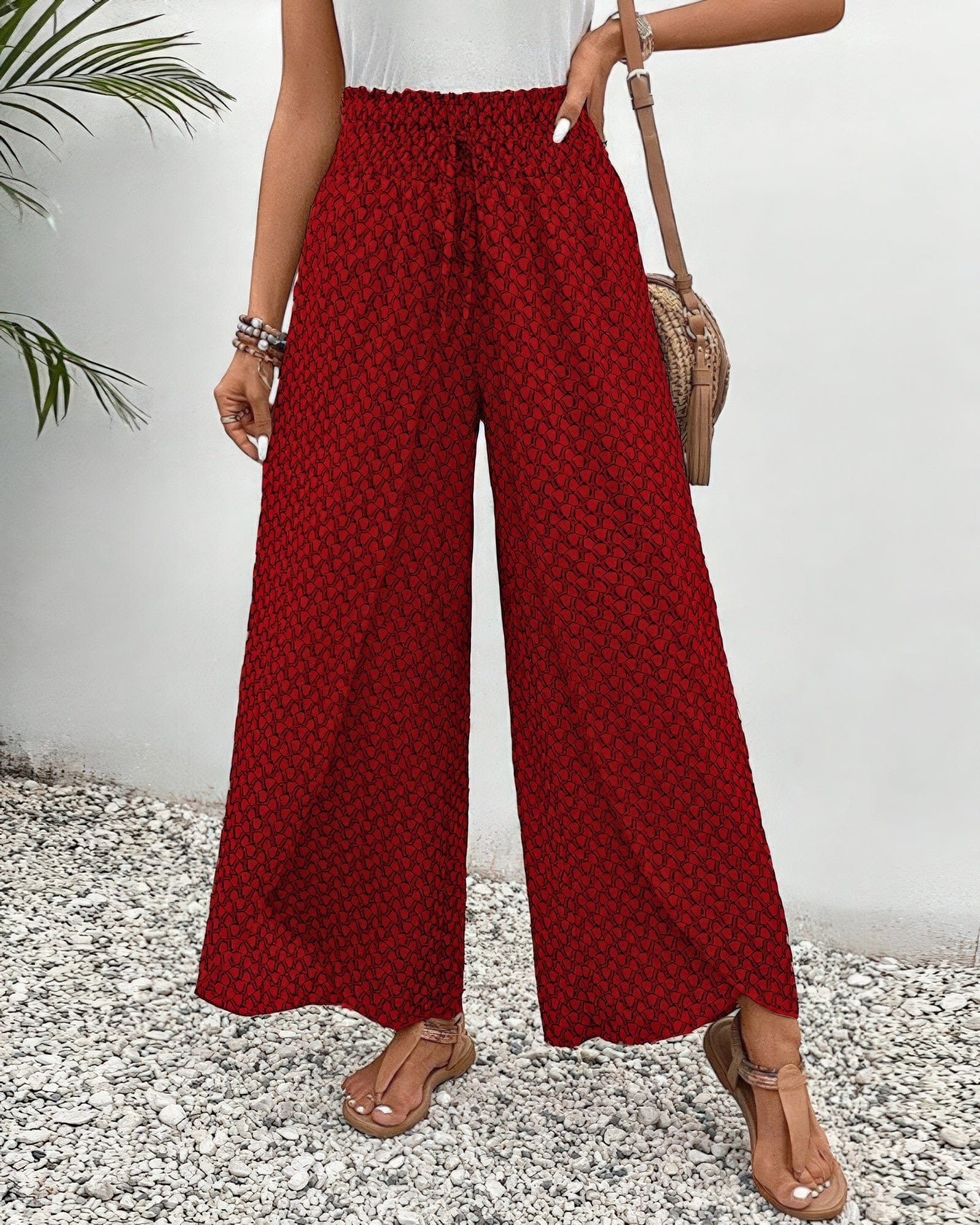 Primadon Damenhosen Rot / S Sapphira | luftige Sommerhose für Damen hoher Bund