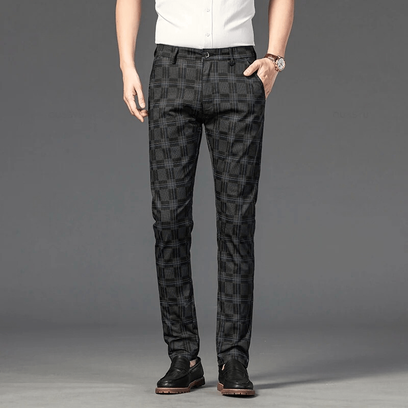 Primadon Damenhosen Schwarz / 30 Carl | Elegante Stoffhose für Herren leicht atmungsaktiv