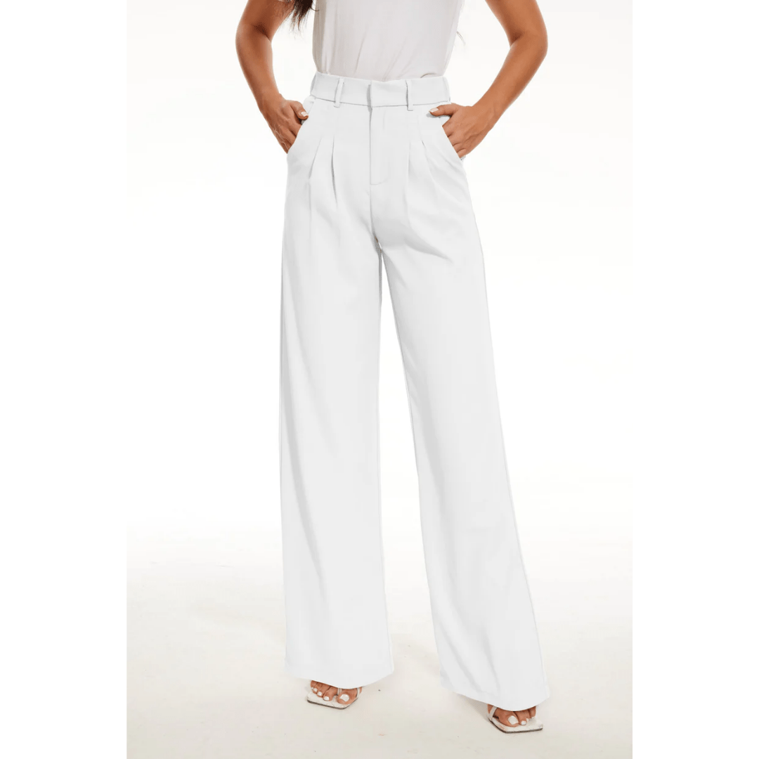 Primadon Damenhosen Weiß / XS Malia | elegante Weithose für Damen Sommer