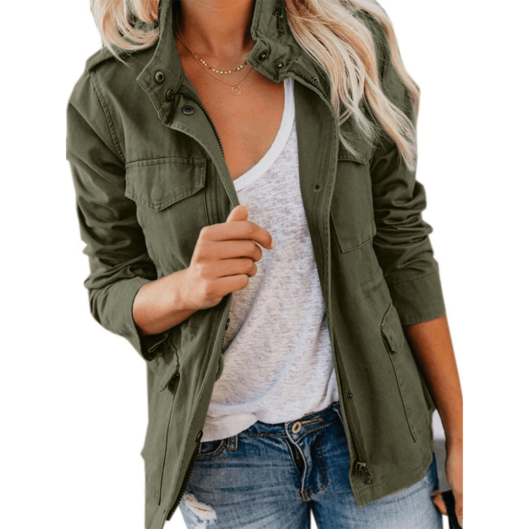 Primadon Damenjacken Armee Grün / S Elodie | leichte Übergangsjacke für Damen Slim Fit