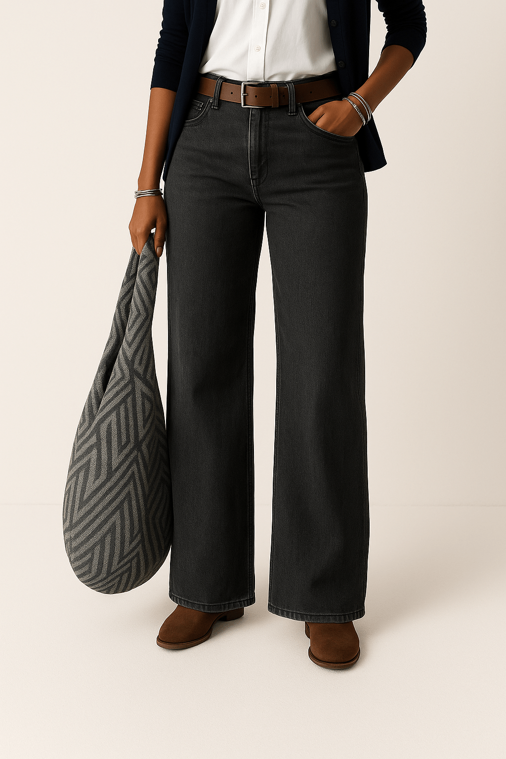 Primadon Damenjeans Dunkelgrau / S Majken | Lässige Denim-Jeans für Damen weit