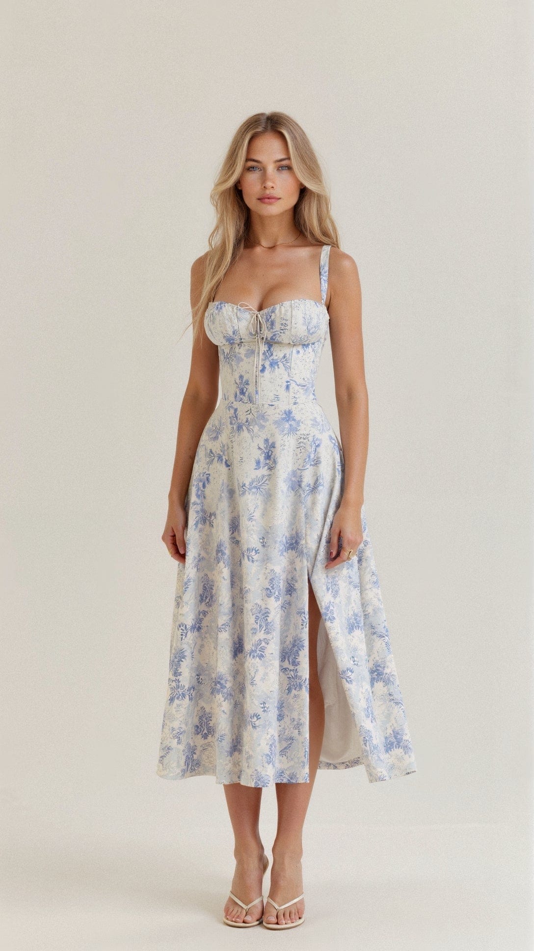Primadon Damenkleider Blau / S Kiana | Elegantes Korsettkleid für Damen Midi