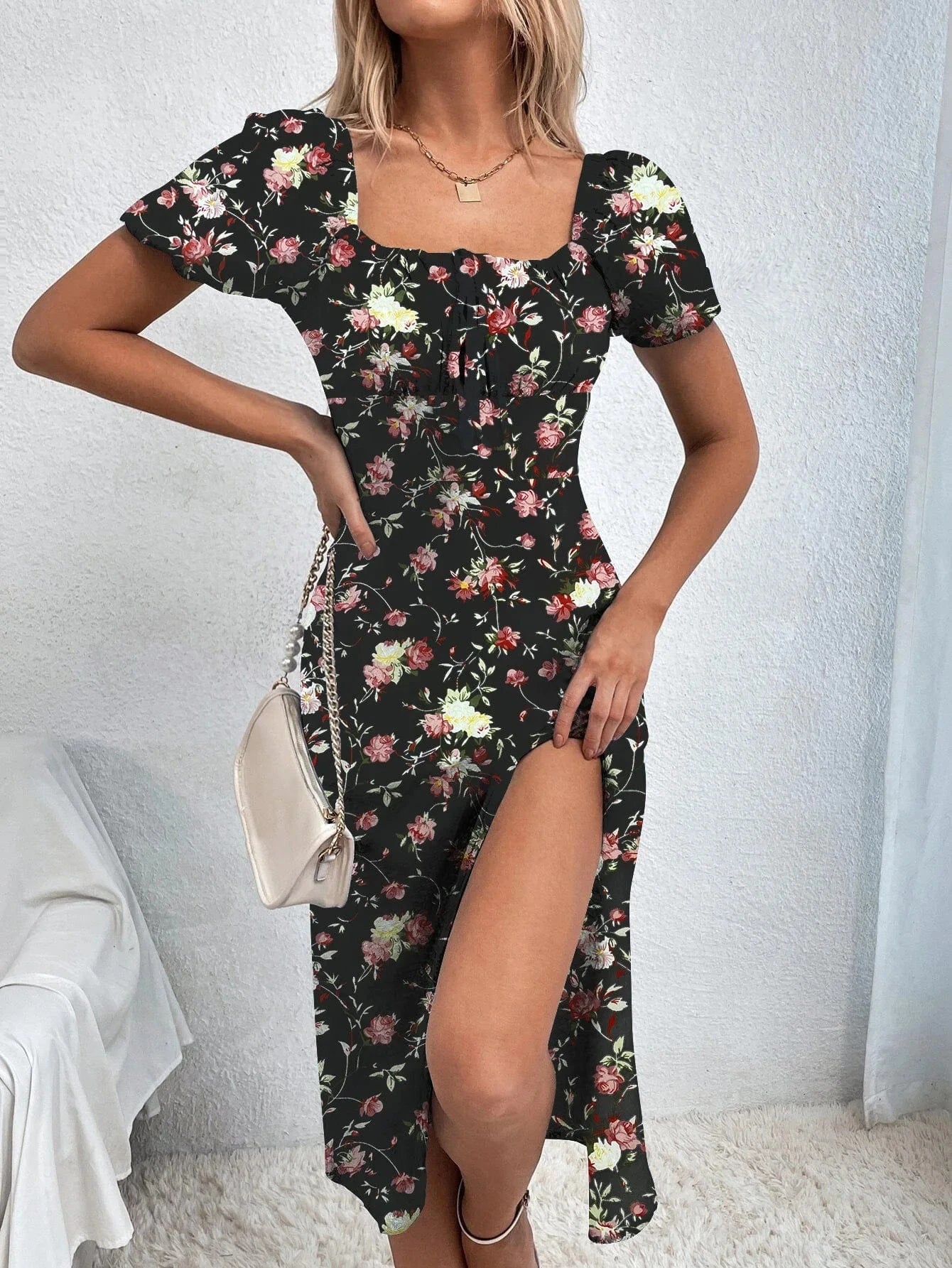Primadon Damenkleider Bunt / S Bina | bezauberndes Boho-Kleid für Damen Sommer