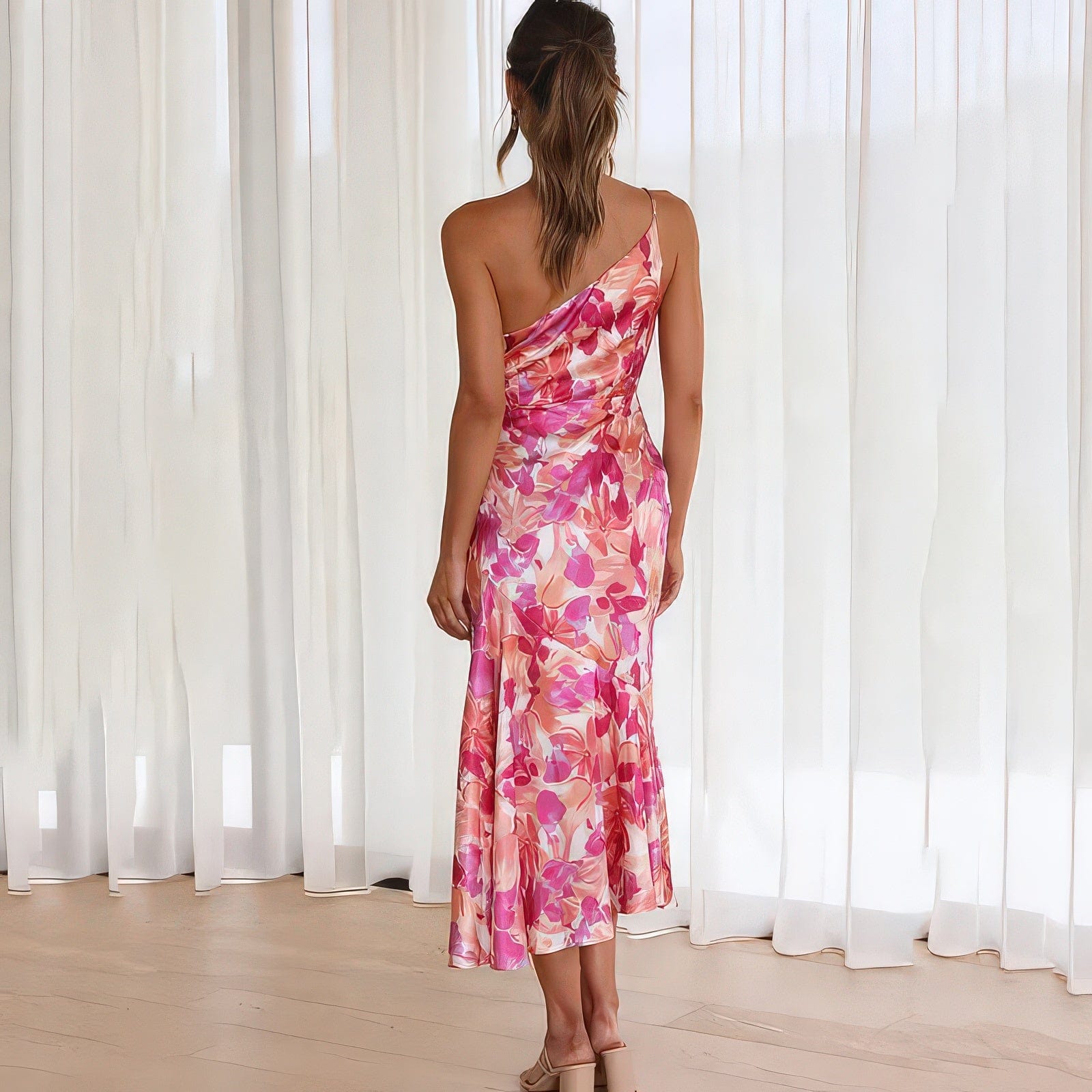 Primadon Damenkleider Cosima | elegantes One-Shoulder Kleid für Damen Sommer