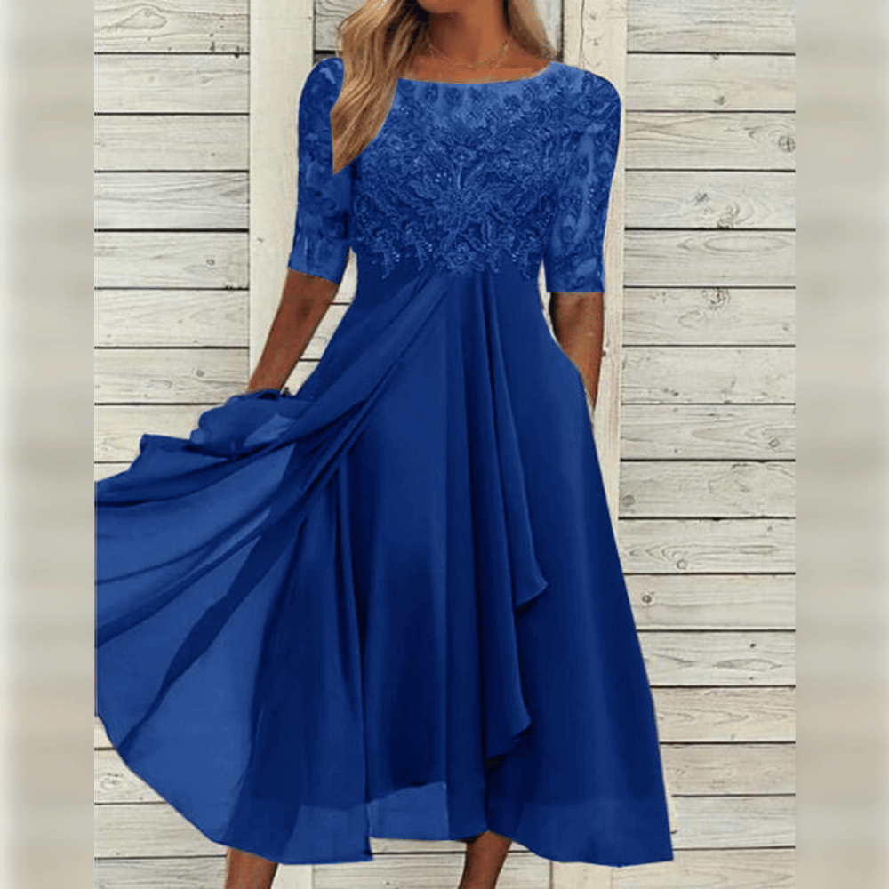 Primadon Damenkleider Dunkelblau / S Liv | Elegantes Midi Kleid für Damen Sommerkleider