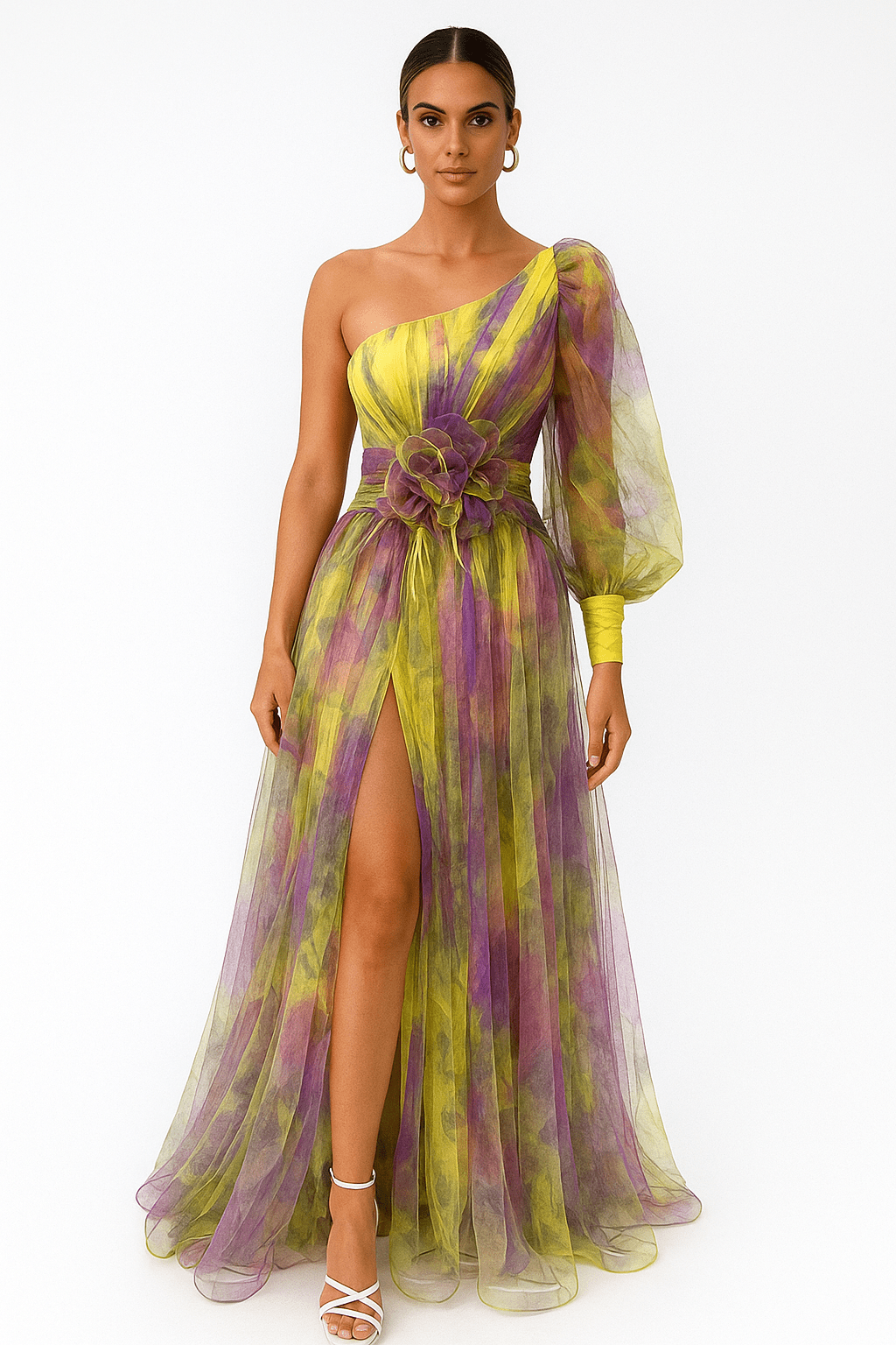 Primadon Damenkleider Gelb / S Cecelia | elegantes Abendkleid für Damen tailliert midi