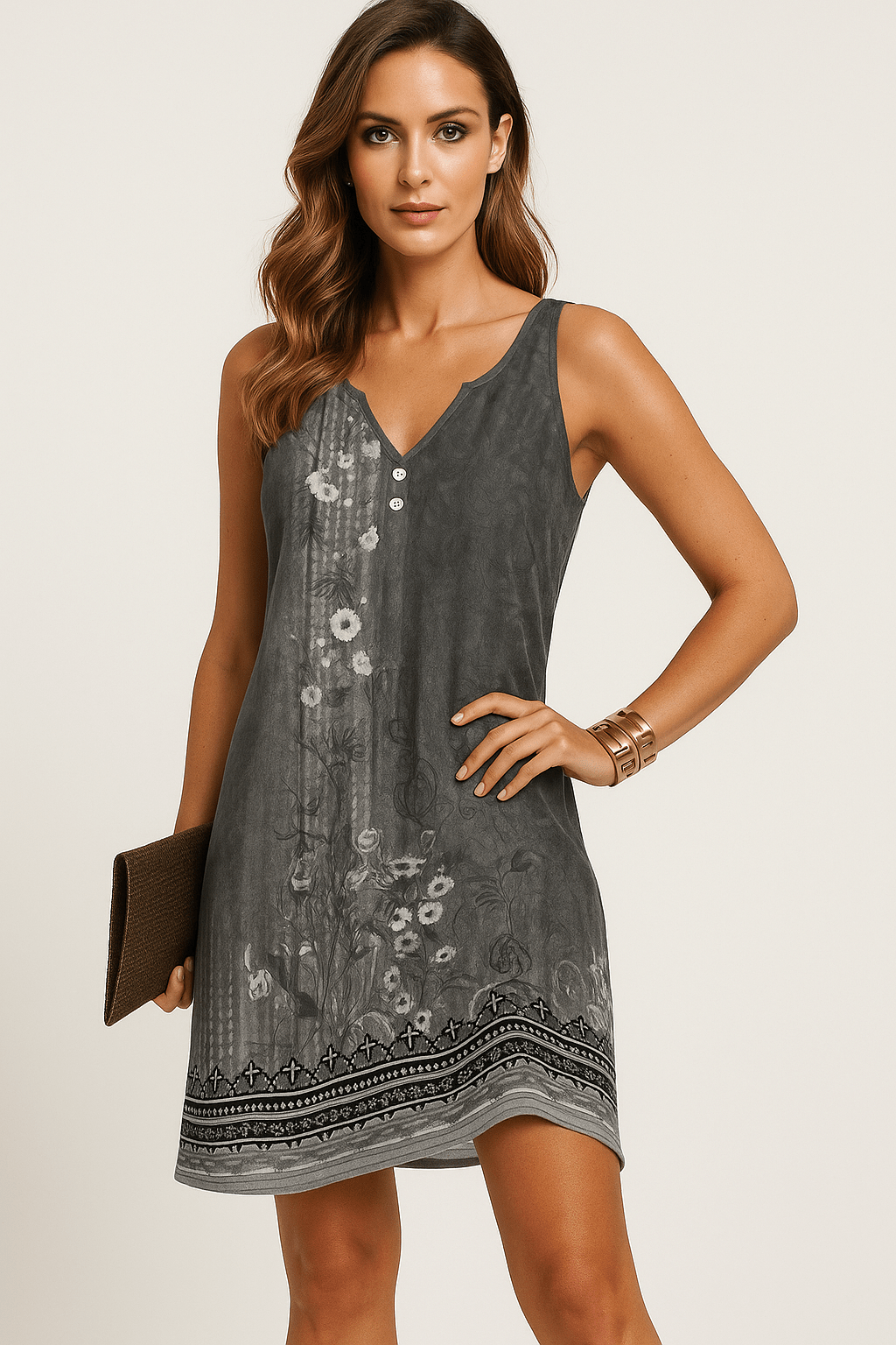 Primadon Damenkleider Grau / S Sola | ärmelloses Sommerkleid für Damen elegant & luftig
