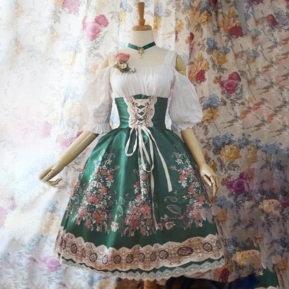 Primadon Damenkleider Grün / S Clara | Elegantes Dirndl Kleid für Damen Oktoberfest