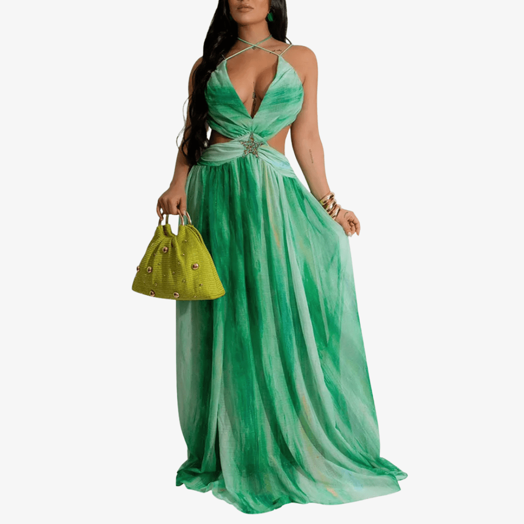 Primadon Damenkleider Grün / S Diva | elegantes Maxikleid für Damen Abend