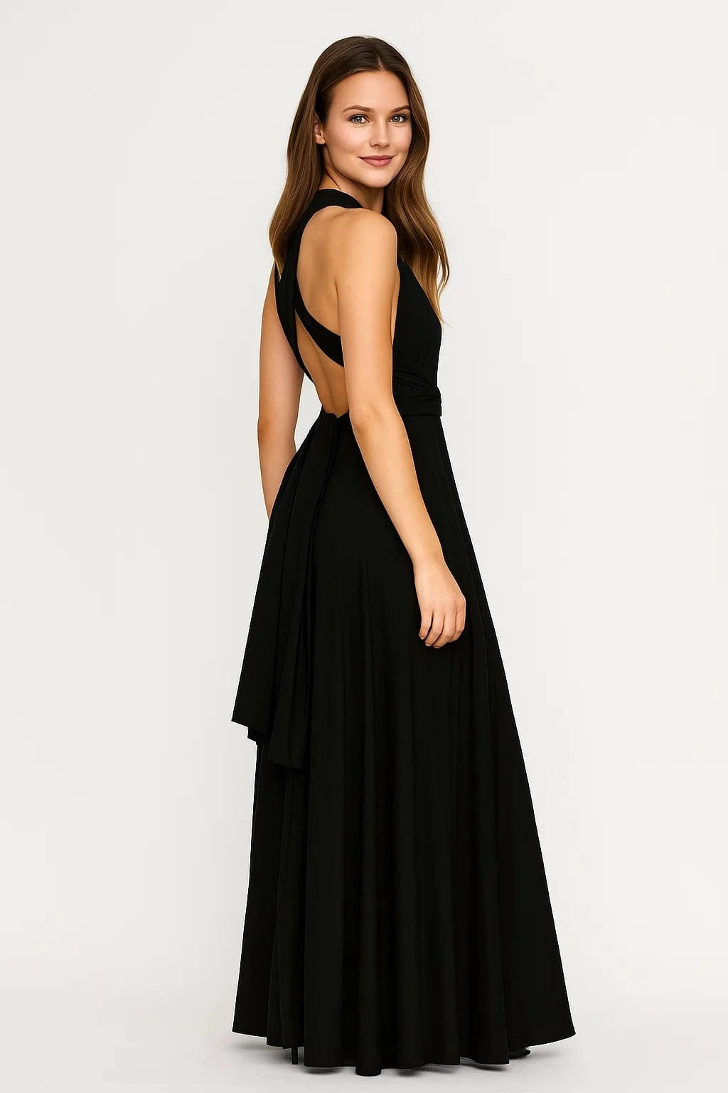Primadon Damenkleider Isabelle | figurbetontes Maxikleid für Damen Wickeldesign