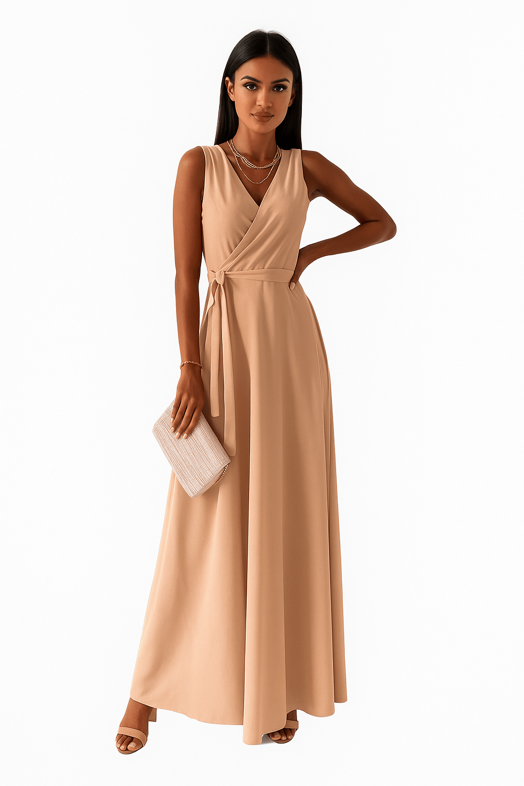 Primadon Damenkleider Khaki / S Delphine schmeichelhaftes Wickelkleid für Damen Baumwolle