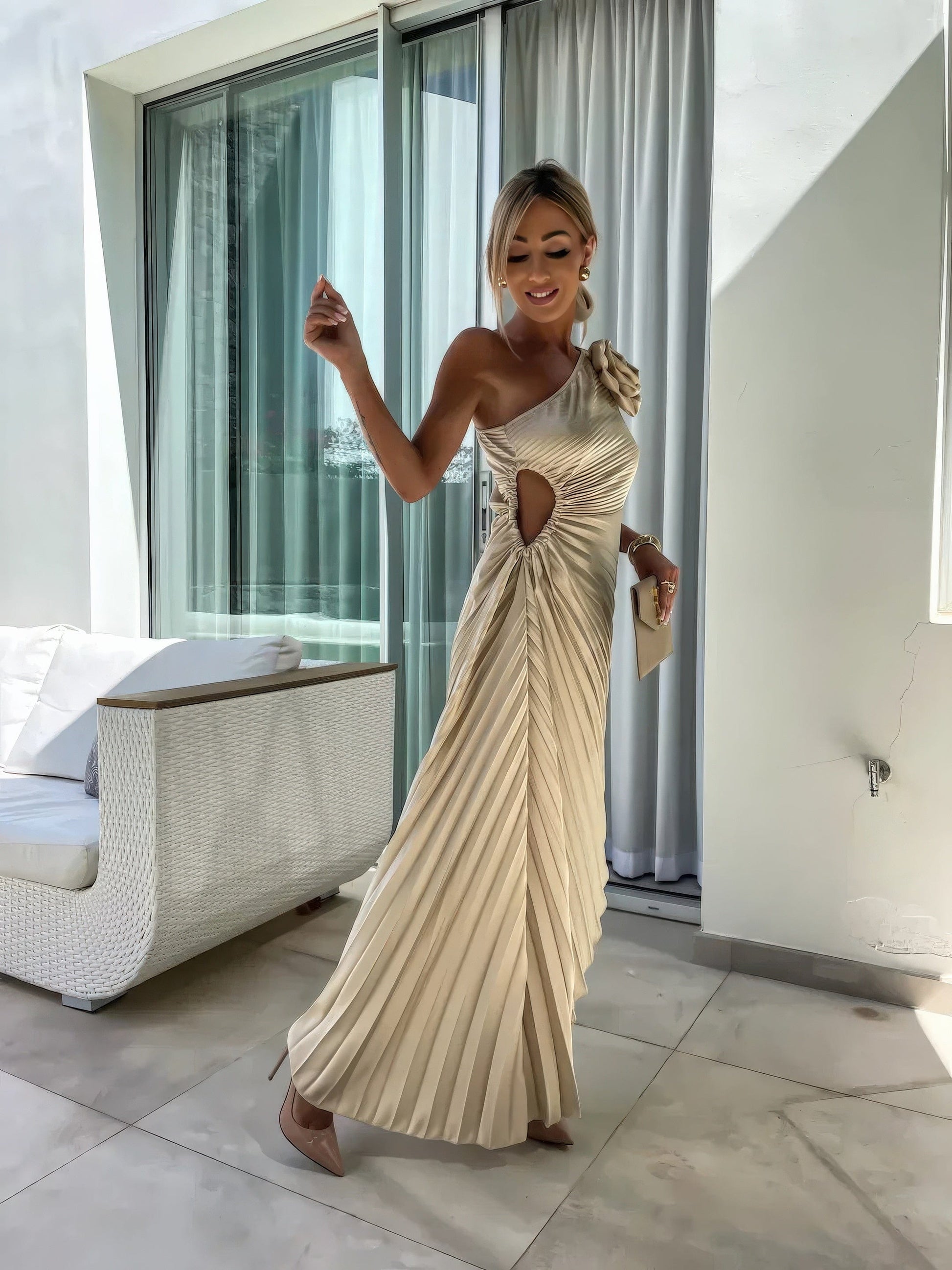 Primadon Damenkleider Lizbeth romantisches One-Shoulder-Kleid für Damen Sommer