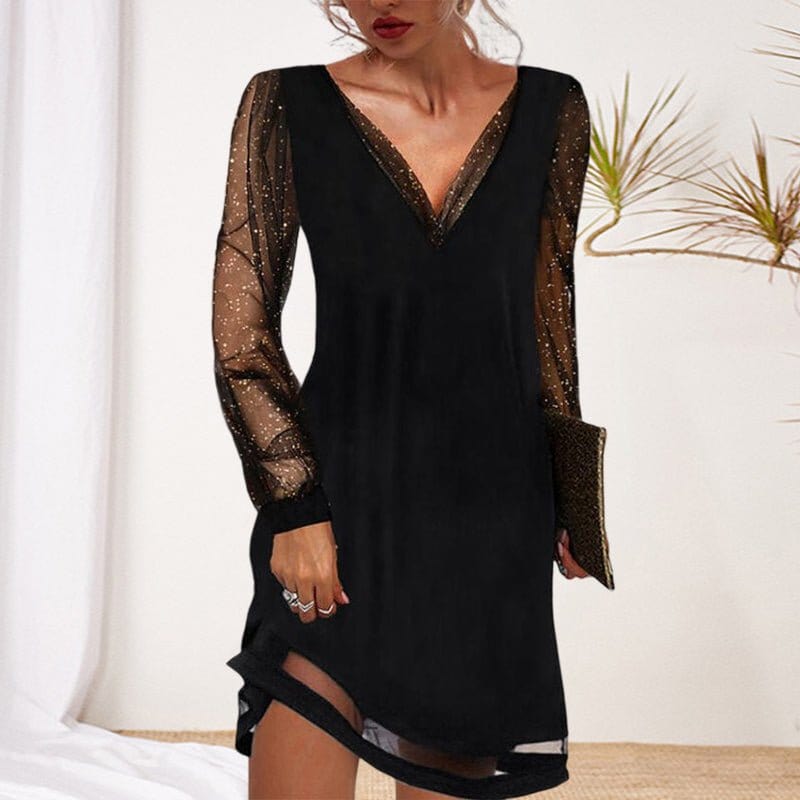 Primadon Damenkleider Mabel fließendes Abendkleid mit transparenten Ärmeln für Damen elegant
