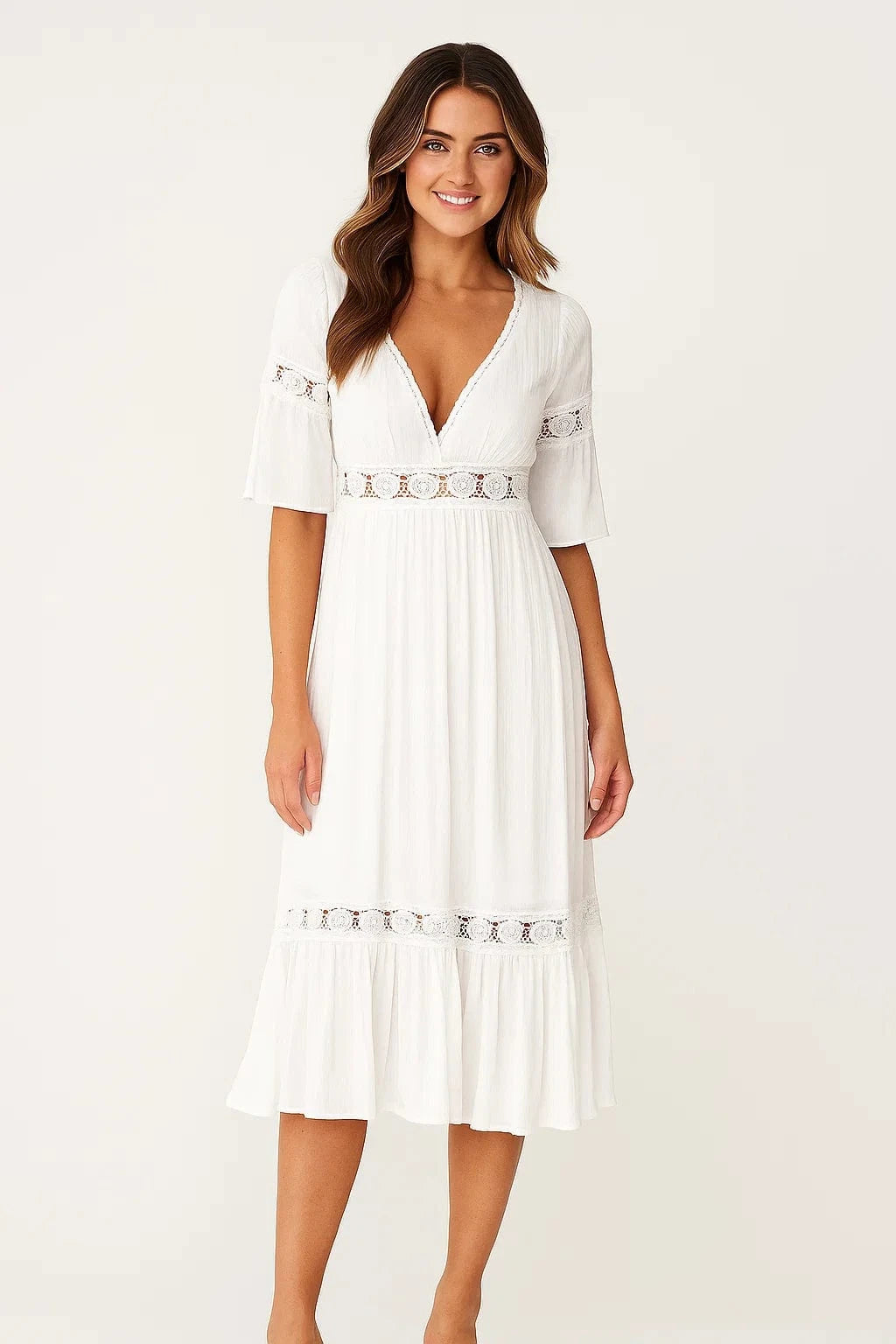 Primadon Damenkleider Maëlle luftiges Midikleid für Damen Baumwolle