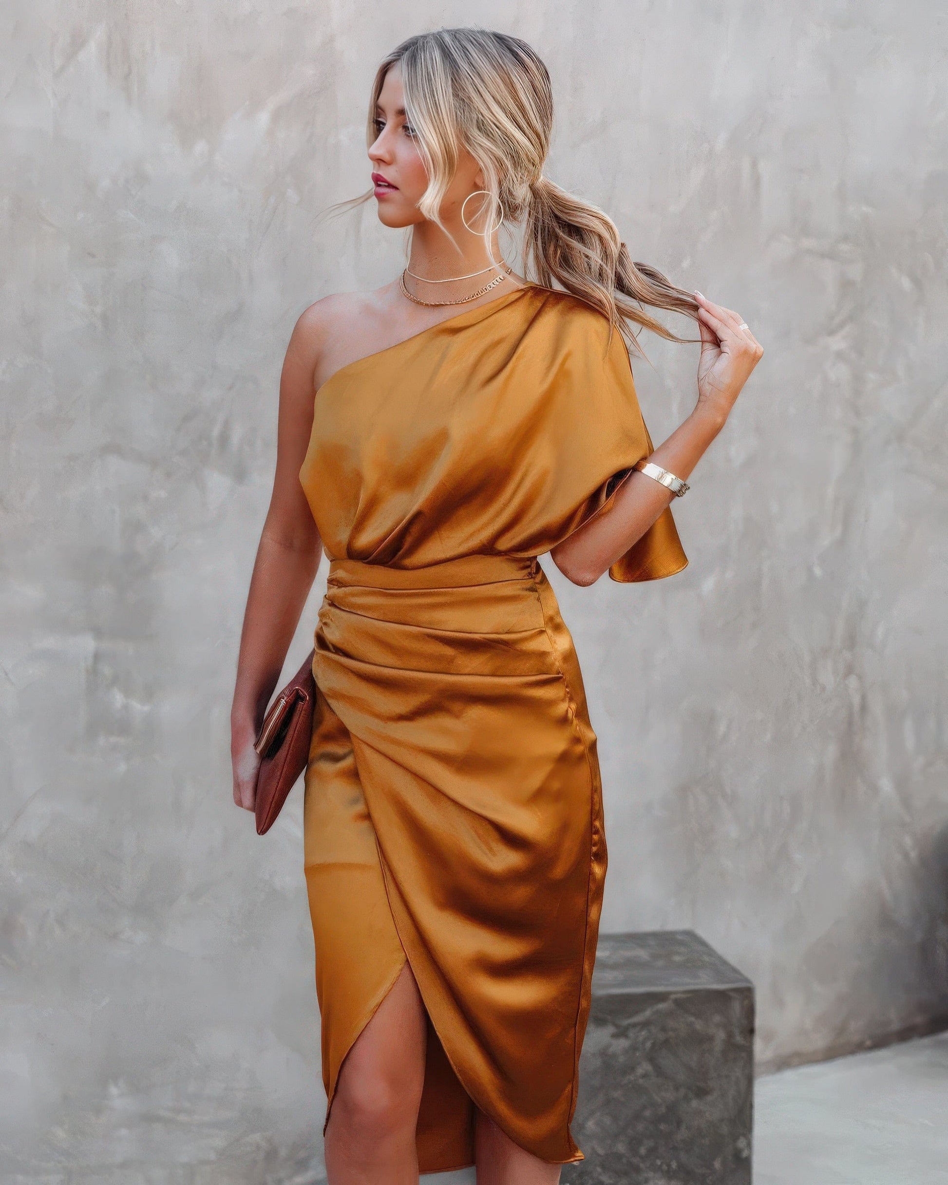 Primadon Damenkleider Noémie | figurbetontes Satinkleid für Damen elegant