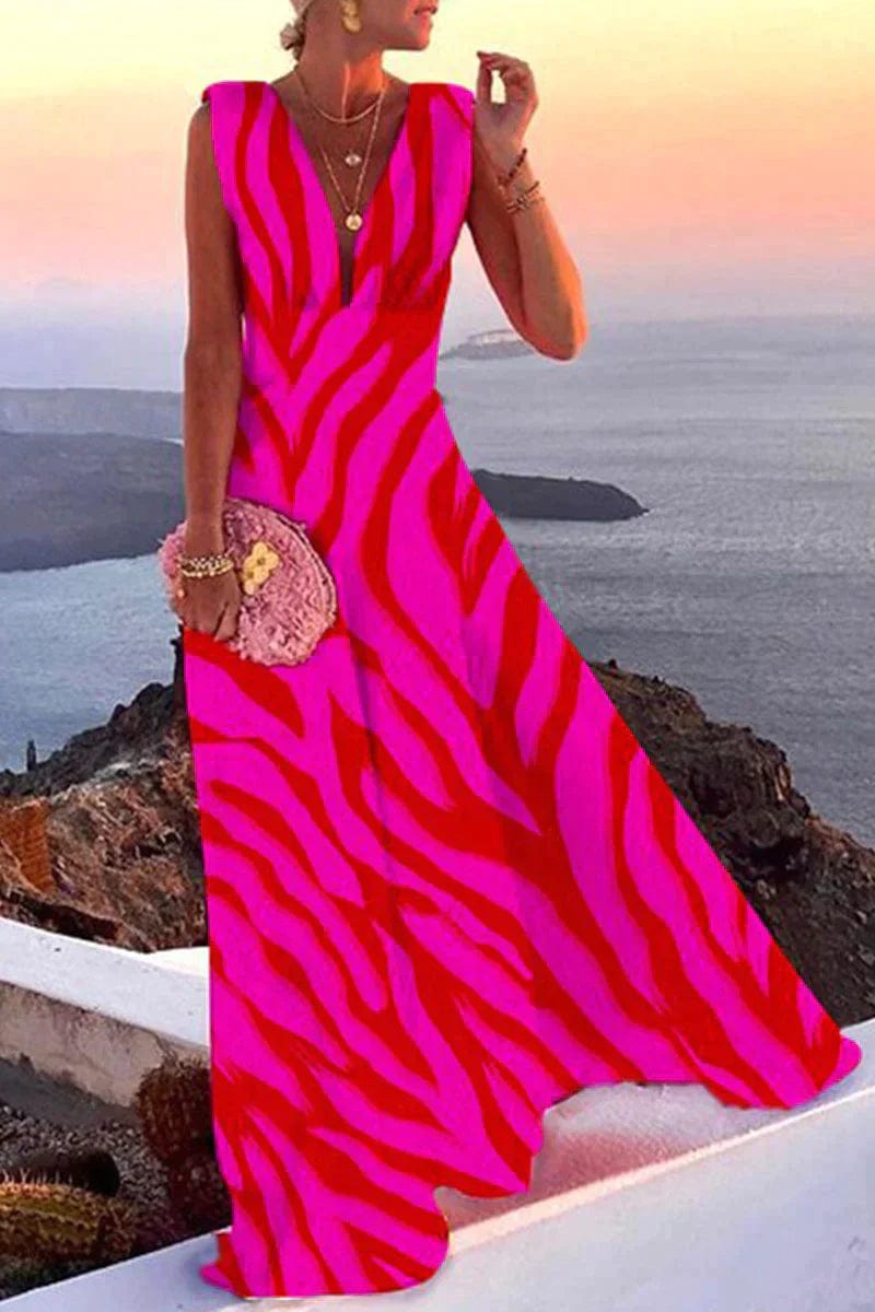 Primadon Damenkleider Rosa-Rot / S Marlene | Elegantes Sommerkleid für Damen langarm
