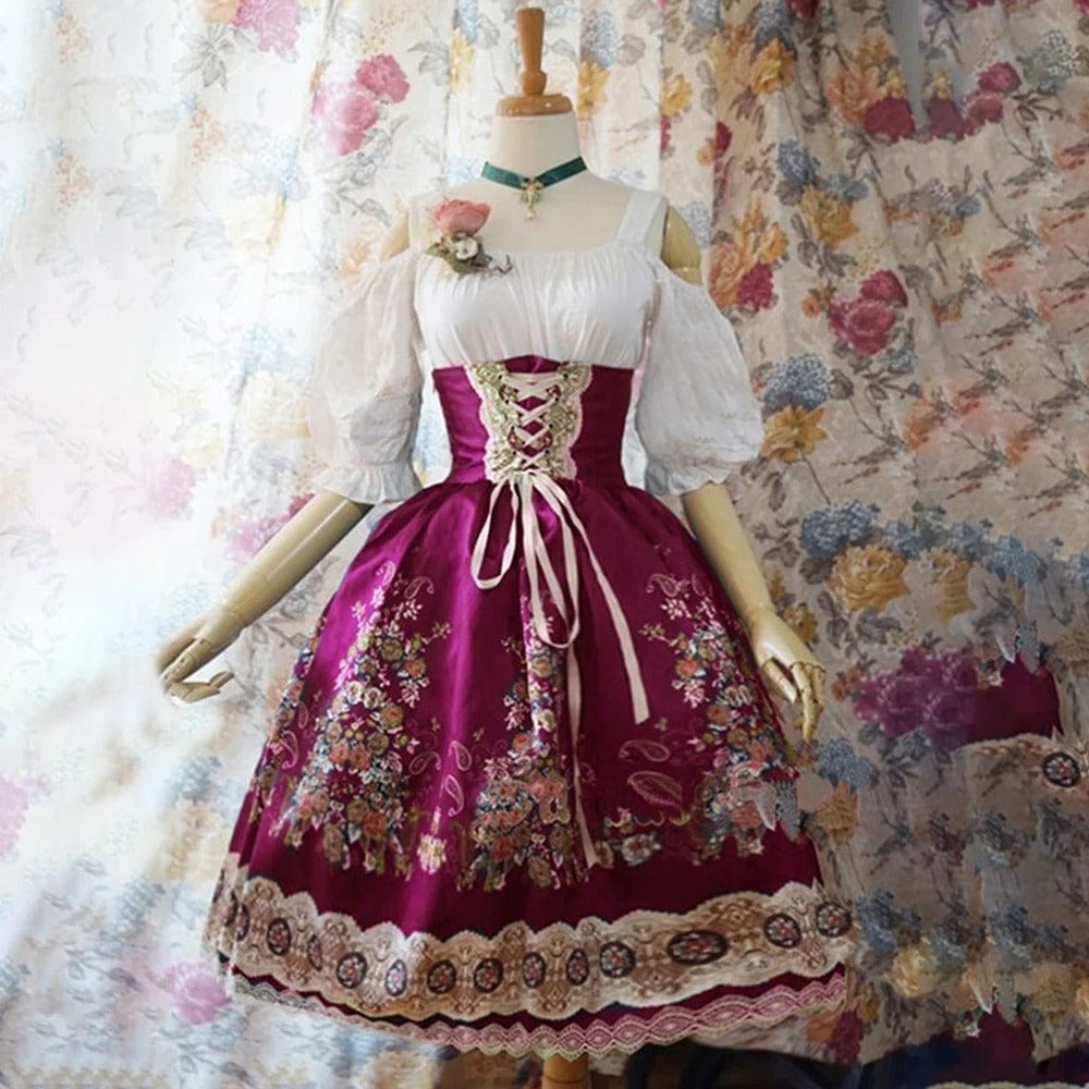 Primadon Damenkleider Rosa / S Clara | Elegantes Dirndl Kleid für Damen Oktoberfest