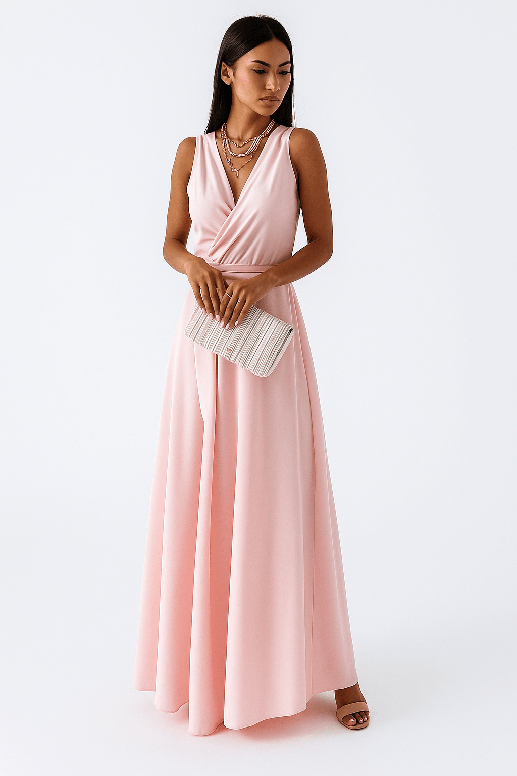 Primadon Damenkleider Rosa / S Delphine schmeichelhaftes Wickelkleid für Damen Baumwolle