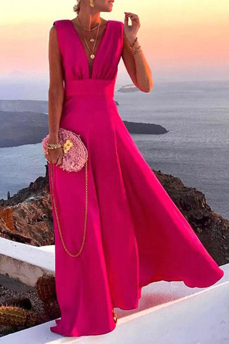 Primadon Damenkleider Rosa / S Marlene | Elegantes Sommerkleid für Damen langarm