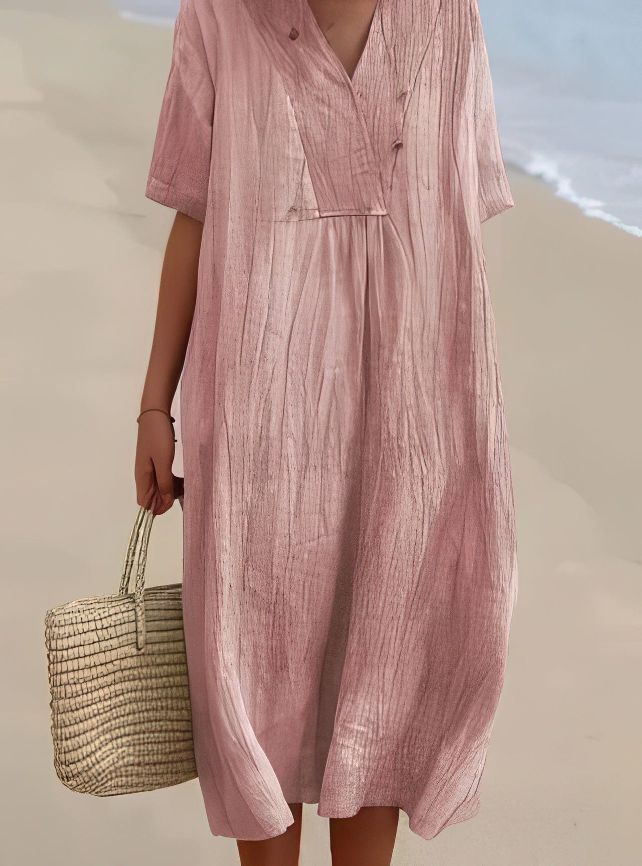 Primadon Damenkleider Rosa / S Mira luftiges Leinenkleid für Damen Sommer