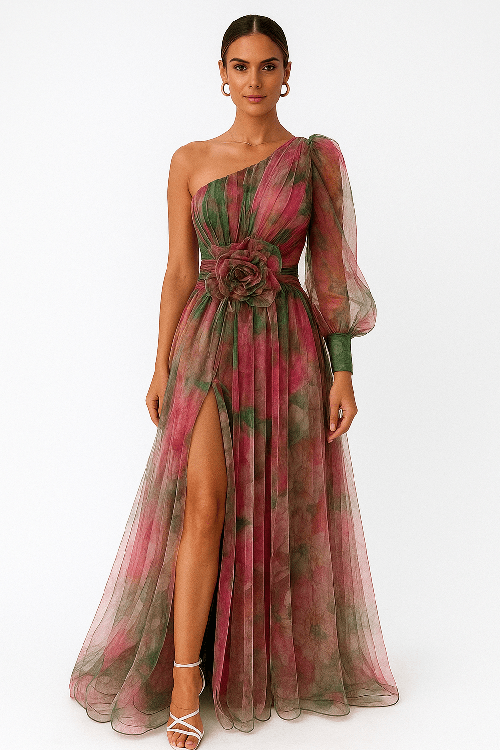 Primadon Damenkleider Rot / S Cecelia | elegantes Abendkleid für Damen tailliert midi