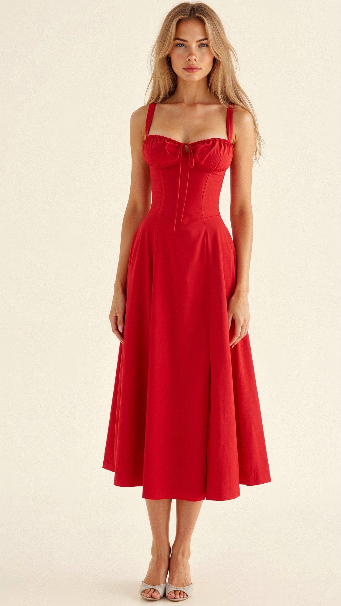 Primadon Damenkleider Rot / S Kiana | Elegantes Korsettkleid für Damen Midi