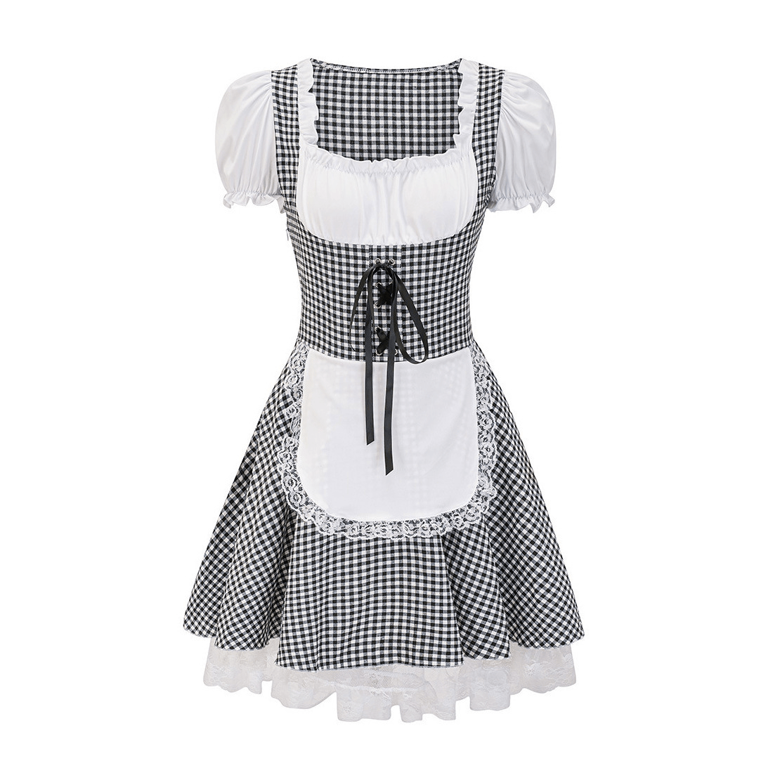 Primadon Damenkleider Schwarz / S Clara | Elegantes Schulterfreies Dirndl für Damen Oktoberfest