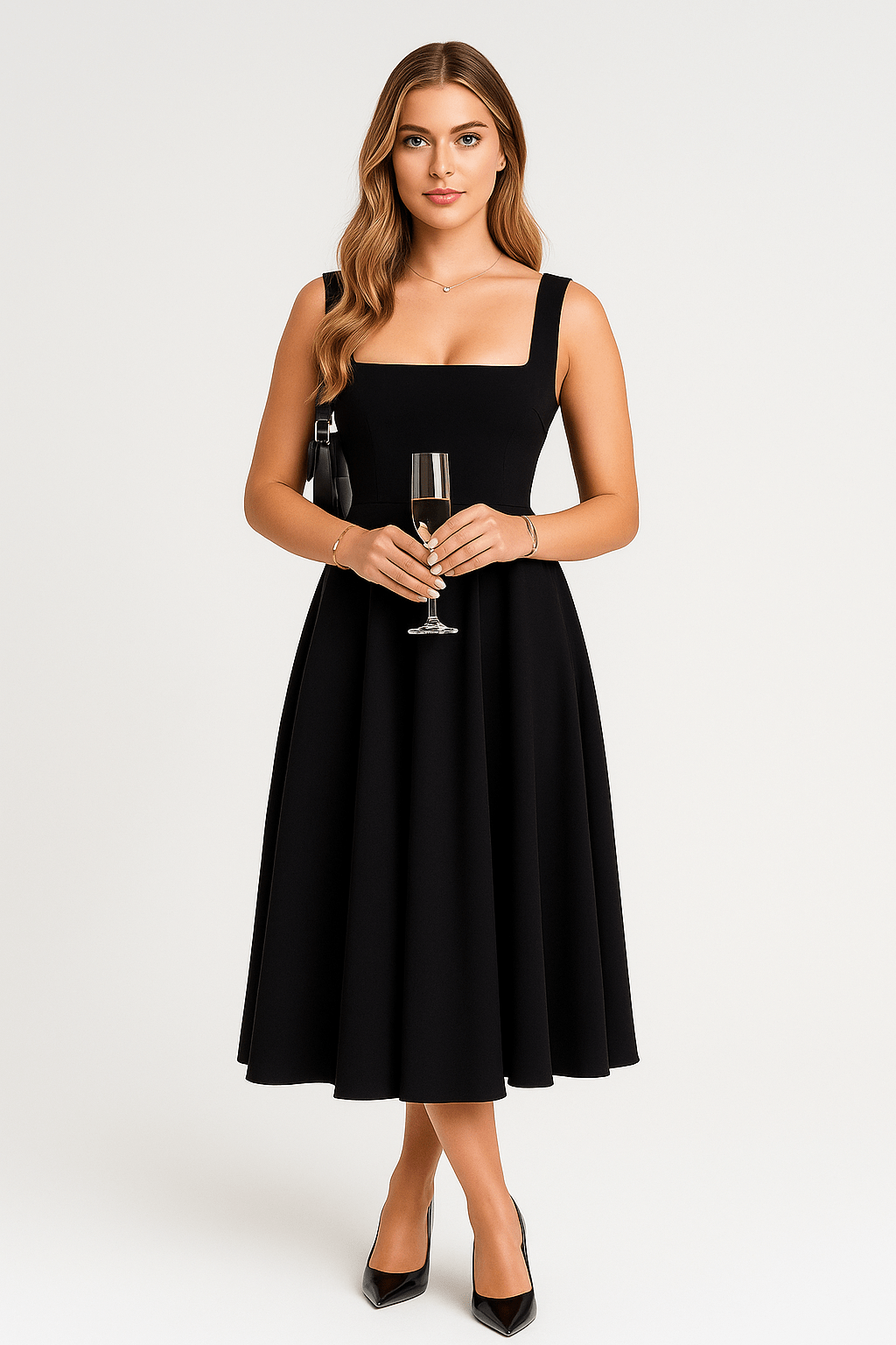 Primadon Damenkleider Schwarz / S Lucia trägerloses Midikleid für Damen