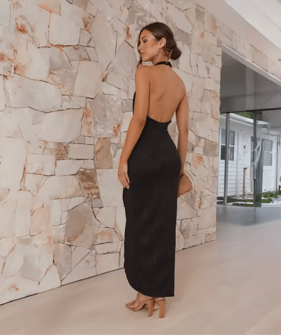 Primadon Damenkleider Shyann | Elegantes Plisseekleid für Damen Abend festlich