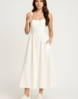 Primadon Damenkleider WEISS / L Maelle elegantes Maxikleid für Damen Sommer