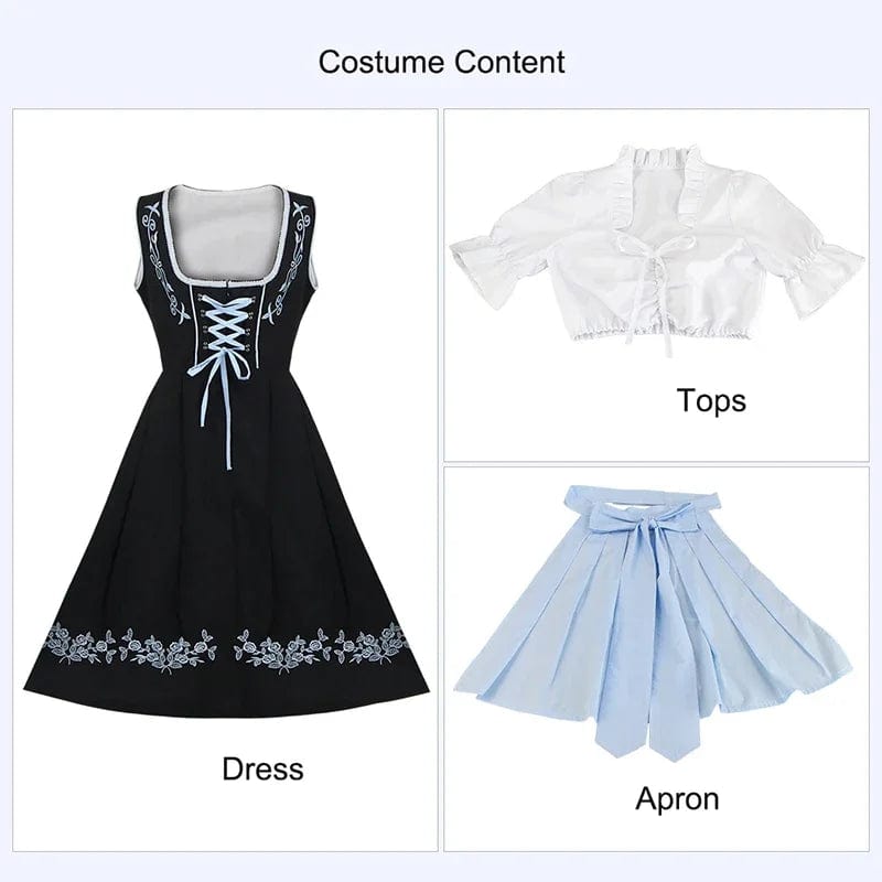 Primadon Damenkostüme Greta | Elegantes Dirndl für Damen schwarz Oktoberfest 2025