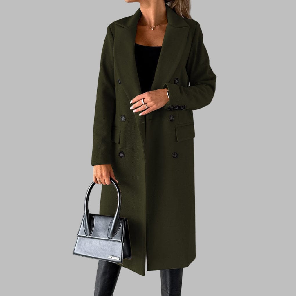 Primadon Damenmäntel & -jacken Armeegrün / S Eleganter Wintermantel für Damen warm bequem Strickstoff Herbst Winter