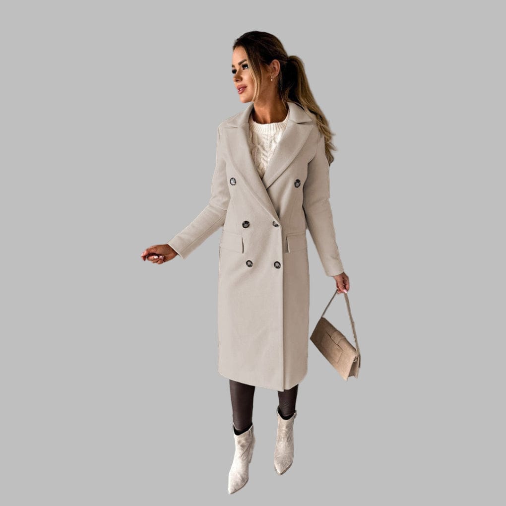 Primadon Damenmäntel & -jacken Beige / S Eleganter Wintermantel für Damen warm bequem Strickstoff Herbst Winter