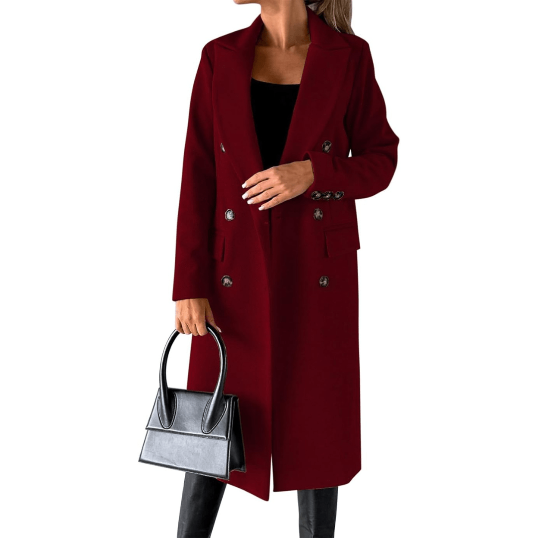 Primadon Damenmäntel & -jacken Bordeaux / S Eleganter Trenchcoat für Damen klassisch in Schwarz und Beige aus Polyester vielseitig