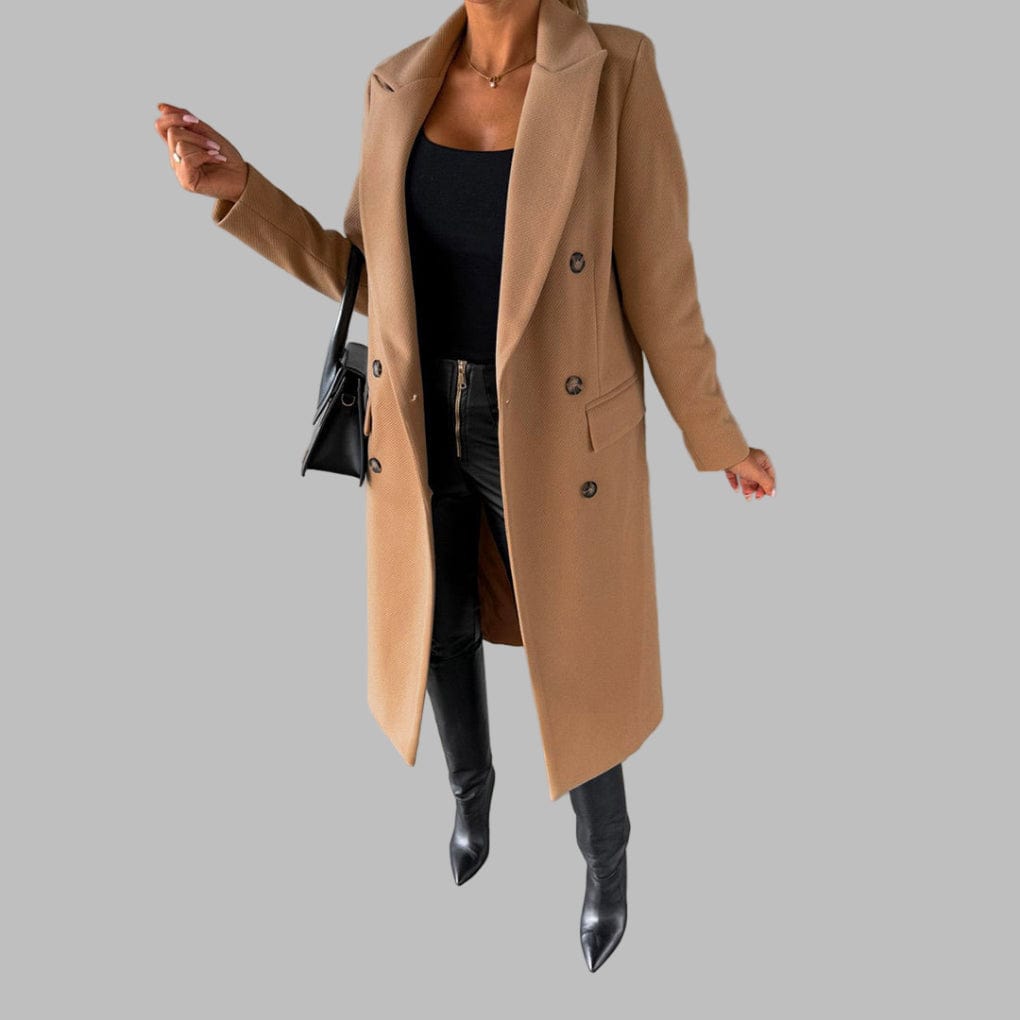 Primadon Damenmäntel & -jacken Braun / S Eleganter Wintermantel für Damen warm bequem Strickstoff Herbst Winter